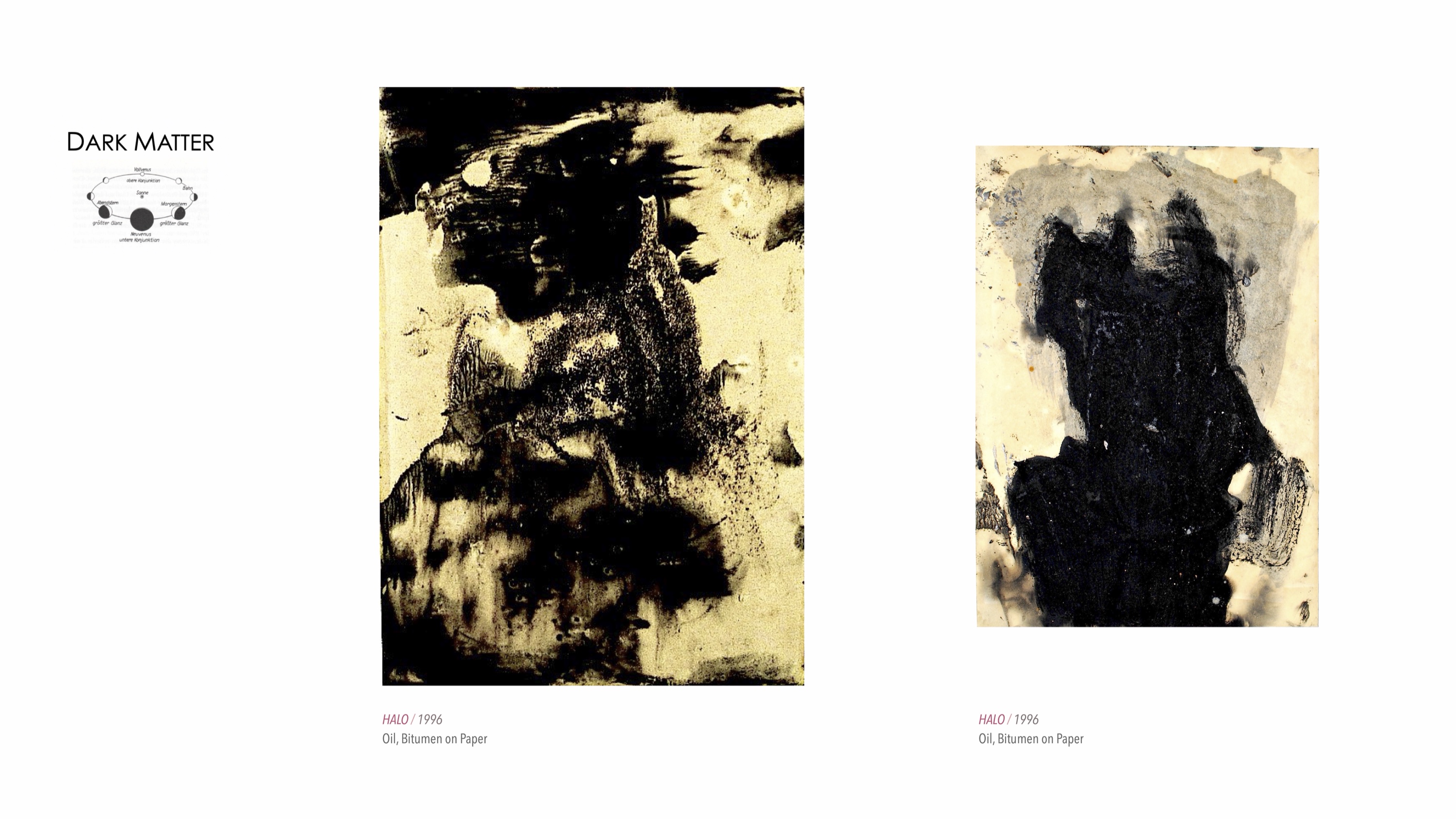 DARK MATTER, Slide 15 — Bild aus der Werkgruppe, Öl und Bitumen auf Papier, 1996, von Heiner H. Hoier