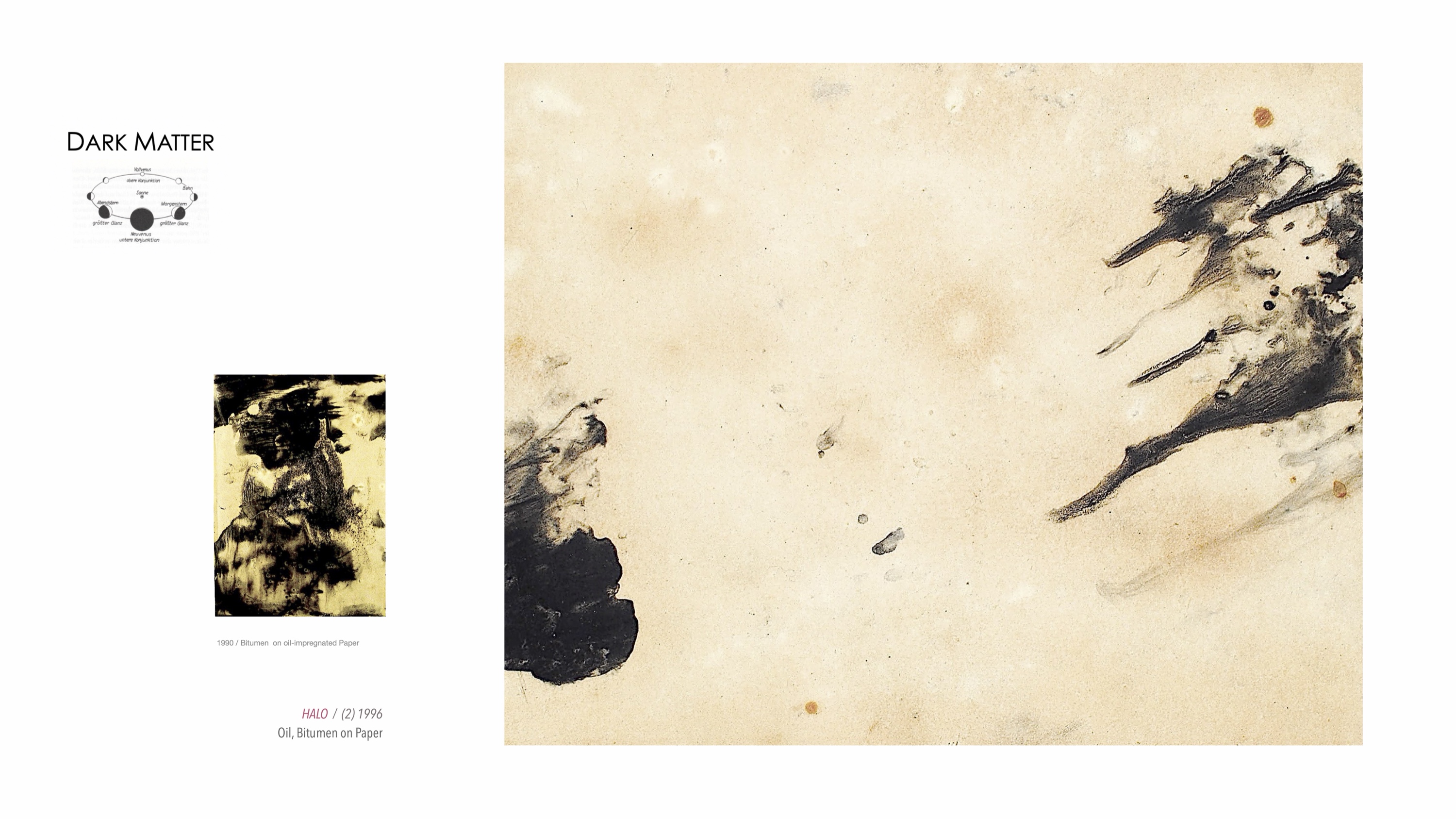DARK MATTER, Slide 25 — Bild aus der Werkgruppe, Öl und Bitumen auf Papier, 1996, von Heiner H. Hoier